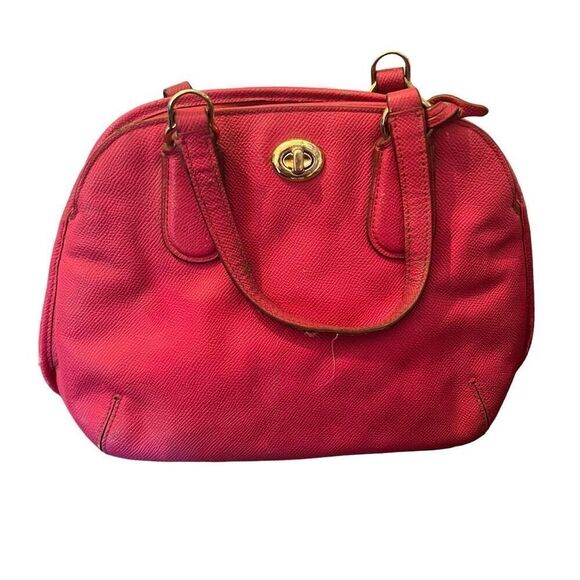 COACH Prince Fuchsia Pink Leather Small Women’s Bag no shoulder strap hand bag - Picture 1 of 13